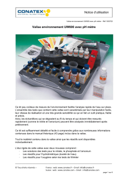Conatex Valise environnement UW600 avec pH-mètre Manuel du propriétaire