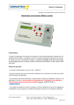 Conatex Générateur de fonctions 50 kHz à sortie amplifiée 24W Manuel du propriétaire