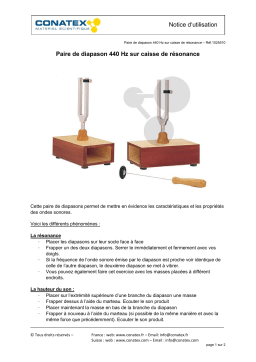 Conatex Paire de diapasons 440Hz Manuel du propriétaire