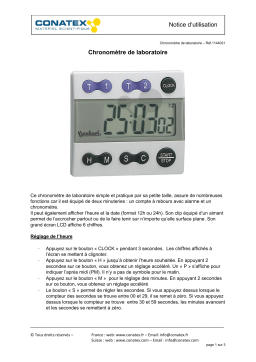 Conatex Chronomètre de laboratoire Manuel du propriétaire