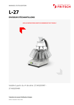 Fritsch Rotary Cone Sample Divider LABORETTE 27 Mode d'emploi