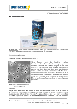 Conatex Kit "Bioluminescence" Manuel du propriétaire