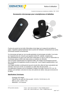 Conatex Accessoire microscope pour smartphones et tablettes Manuel du propriétaire