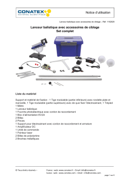 Conatex Lanceur balistique avec accessoires de ciblage, set complet Manuel du propriétaire