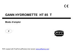 GANN HT 85 T Manuel du propriétaire