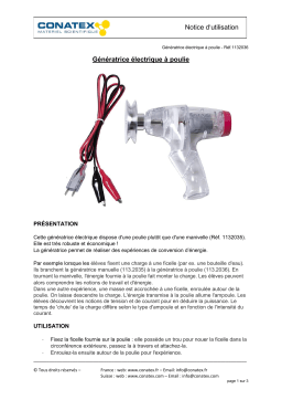 Conatex Génératrice à poulie Manuel du propriétaire