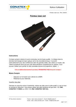 Conatex Pointeur laser vert Manuel du propriétaire