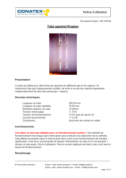 Conatex Tube spectral Krypton Manuel du propriétaire