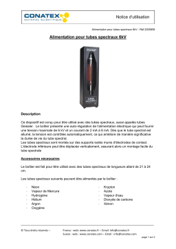 Conatex Alimentation pour tubes spectraux 6 kV Manuel du propriétaire