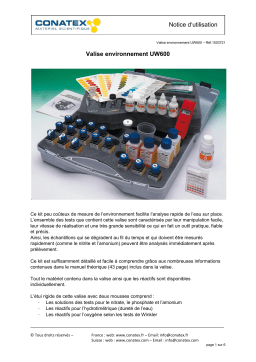 Conatex Valise environnement UW600 Manuel du propriétaire