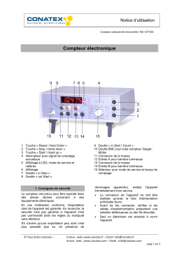 Conatex Compteur radioactivité chronomètre Manuel du propriétaire