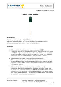 Conatex Testeur de sol combiné Manuel du propriétaire