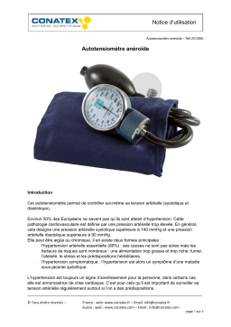 Conatex Tensiom&egrave;tre et st&eacute;thoscope Manuel du propri&eacute;taire