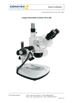 Conatex Loupe trinoculaire ZTX 3E Manuel du propriétaire