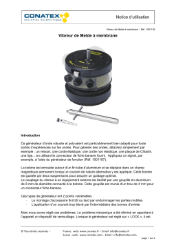 Conatex Vibreur de Melde à membrane Manuel du propriétaire