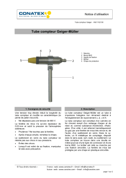 Conatex Tube compteur Geiger Manuel du propriétaire