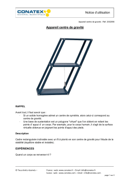 Conatex Appareil centre de gravité Manuel du propriétaire