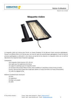 Conatex Maquette rivière Manuel du propriétaire