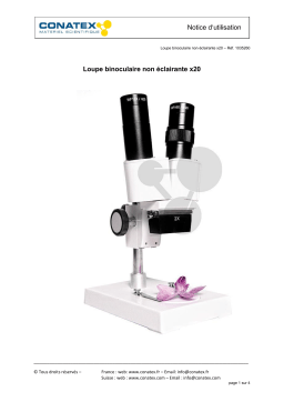 Conatex Loupe binoculaire XTX 1A Manuel du propriétaire