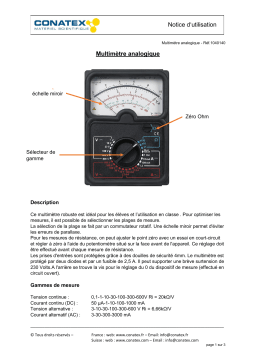 Conatex Multimètre analogique Manuel du propriétaire