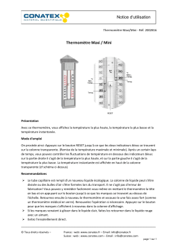 Conatex Thermomètre maxi/mini Manuel du propriétaire
