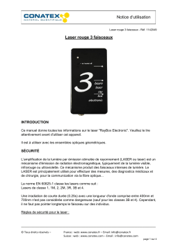 Conatex Laser rouge 3 faisceaux Manuel du propriétaire