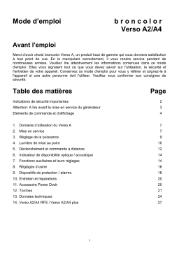 Broncolor Verso A2/A4 Manuel du propriétaire