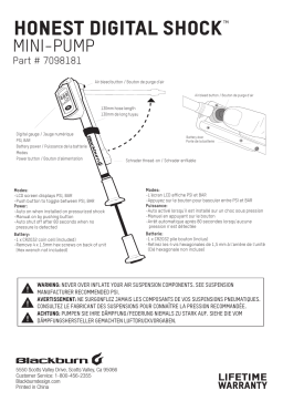 Blackburn Honest Digital Shock Mini-Pump Manuel du propriétaire