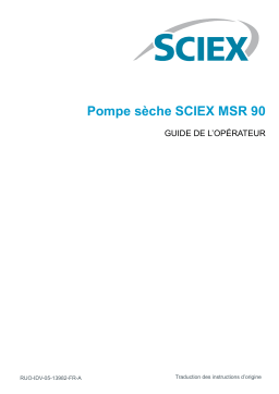 SCIEX Dry Pump MSR 90 Manuel utilisateur
