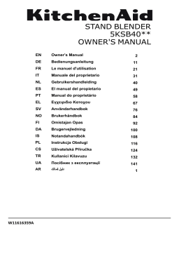 KitchenAid 5KSB40 Manuel du propriétaire