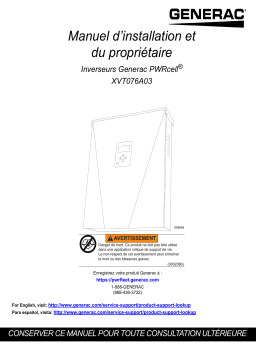 Generac XVT076A03 XVT076A03 Manuel utilisateur