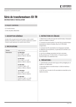 CAMDEN CX-TR Transformer Manuel utilisateur