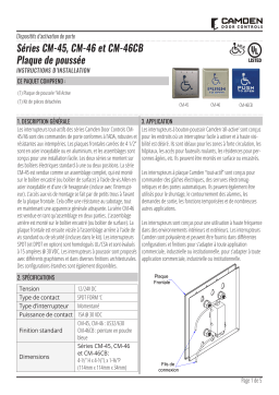 CAMDEN CM-45 & CM-46 Series Push Plate Manuel utilisateur