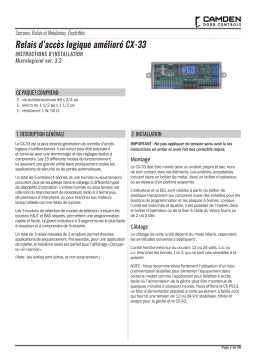 CAMDEN CX-33 Manuel utilisateur