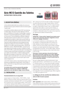 CAMDEN WC13 Series Restroom Controls Manuel utilisateur