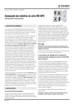 CAMDEN WC16PS Restroom Controls Manuel utilisateur