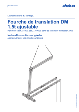 Doka Fourche de translation DM 1,5t ajustable Mode d'emploi