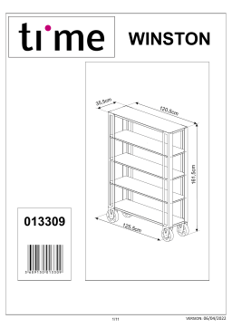 Time Bibliothèque WINSTON ciré coloris chêne et noir Mode d'emploi